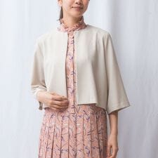 【NARACAMICIE】麻調ノーカラージャケット