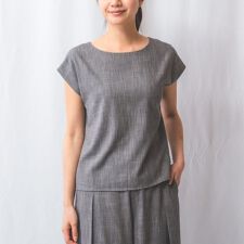 【NARACAMICIE】【セットアップ対応】シャンブレー半袖ブラウス