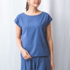 【NARACAMICIE】【セットアップ対応】シャンブレー半袖ブラウス