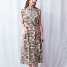 【NARACAMICIE】幾何柄ノースリワンピース