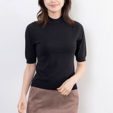 【NARACAMICIE】【ツインニット対応】調温ニット5分袖プルオーバー