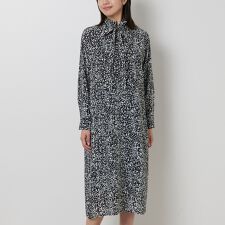 【NARACAMICIE】リボン付き幾何柄フリルワンピース