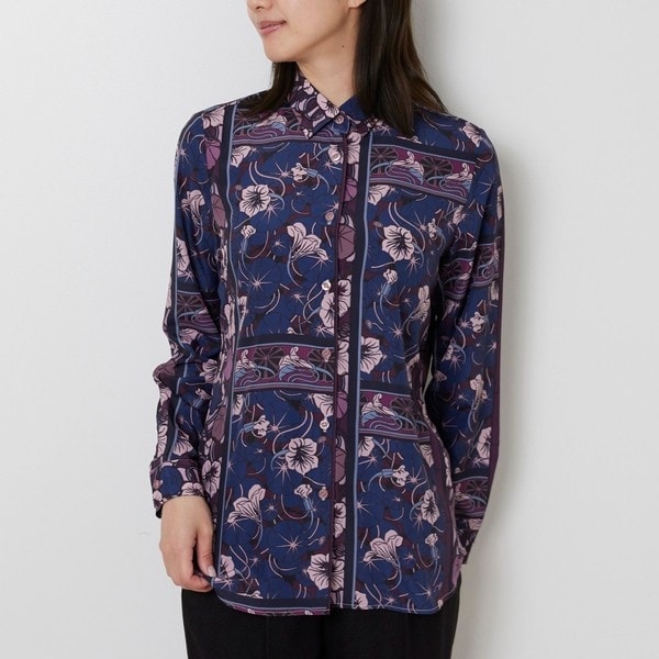 NARACAMICIE】ステンドグラス柄ボウタイ長袖ブラウス | ナラカミーチェ