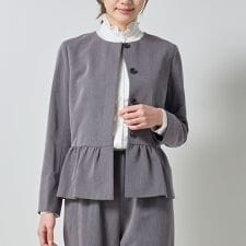 ナラカミーチェ(NARACAMICIE)の【NARACAMICIE】【セットアップ対応】ペプラムノーカラージャケット