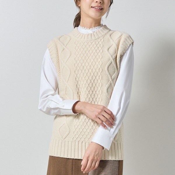 ナラカミーチェ（NARACAMICIE）/【NARACAMICIE】ケーブルニットベスト NARACAMICIE】ケーブルニットベスト | ナラカミーチェ(NARACAMICIE