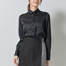 【NARACAMICIE】サテン長袖シャツ