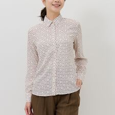 【NARACAMICIE】ドット柄リボン付き長袖ブラウス