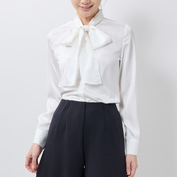 パッチワーク風プリントボウタイブラウス | ナラカミーチェ