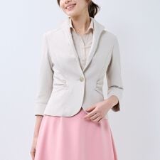 【NARACAMICIE】【セットアップスーツ対応】ストレッチダブルクロススタンドカラージャケット