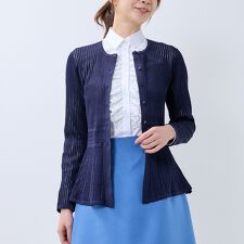 【NARACAMICIE】透かし編みペプラムカーディガン