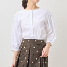 【NARACAMICIE】肩フリル七分袖ブラウス