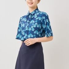 【NARACAMICIE】フラワーリボンボウタイ半袖ブラウス