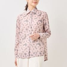 【NARACAMICIE】マーガレット柄テントライン長袖シャツ