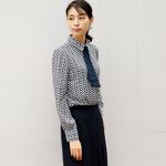 キカジョーゼットプリントミニボウタイ付長袖シャツ | ナラカミーチェ 