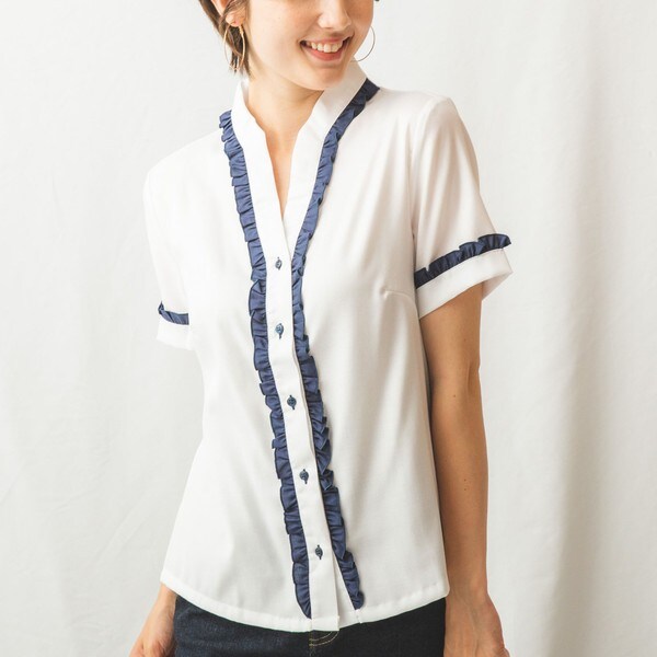 バイカラーフリル半袖シャツ | ナラカミーチェ(NARACAMICIE) | マルイ