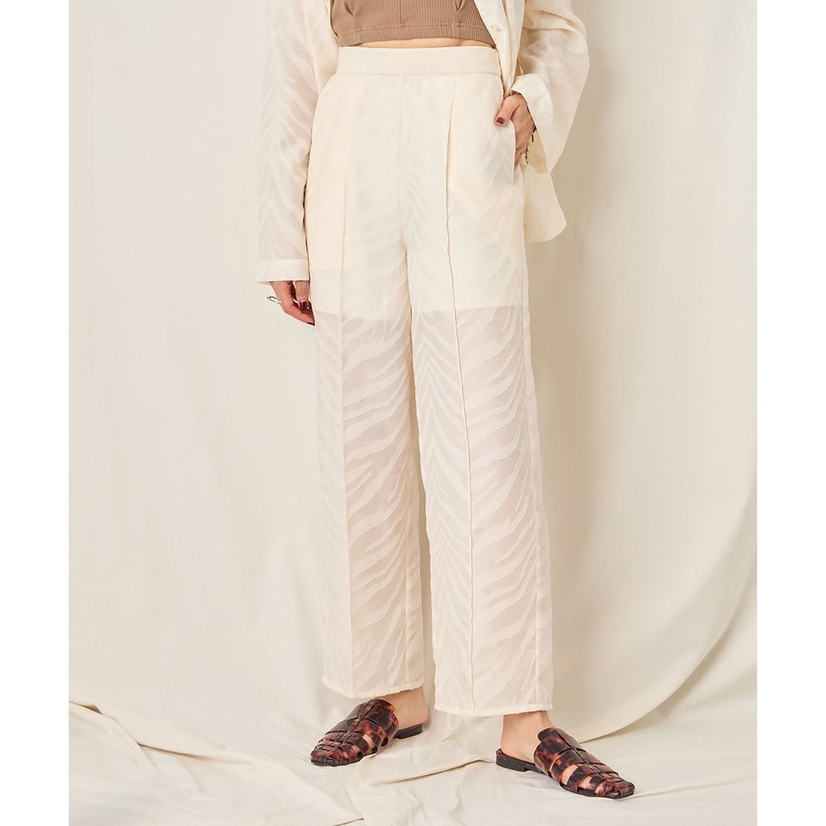Katie チェリー柄 カジュアルパンツ 新品 セール】小花柄ワイドパンツ（その他パンツ）｜PairPair