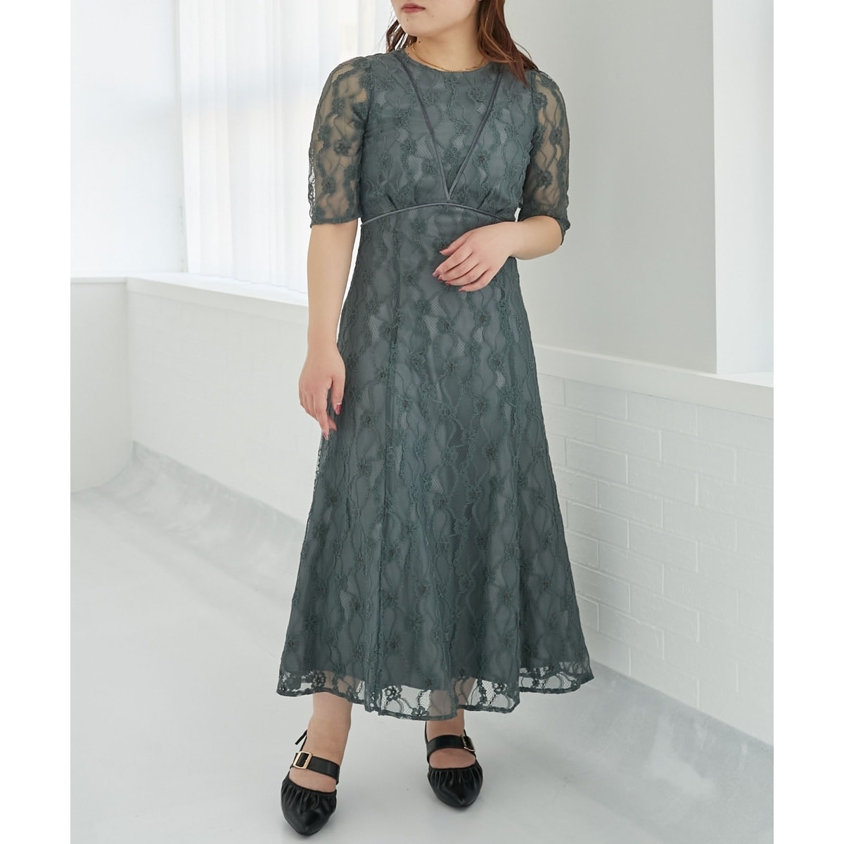 スパンコールレース刺繍ワンピース | ウィルセレクション