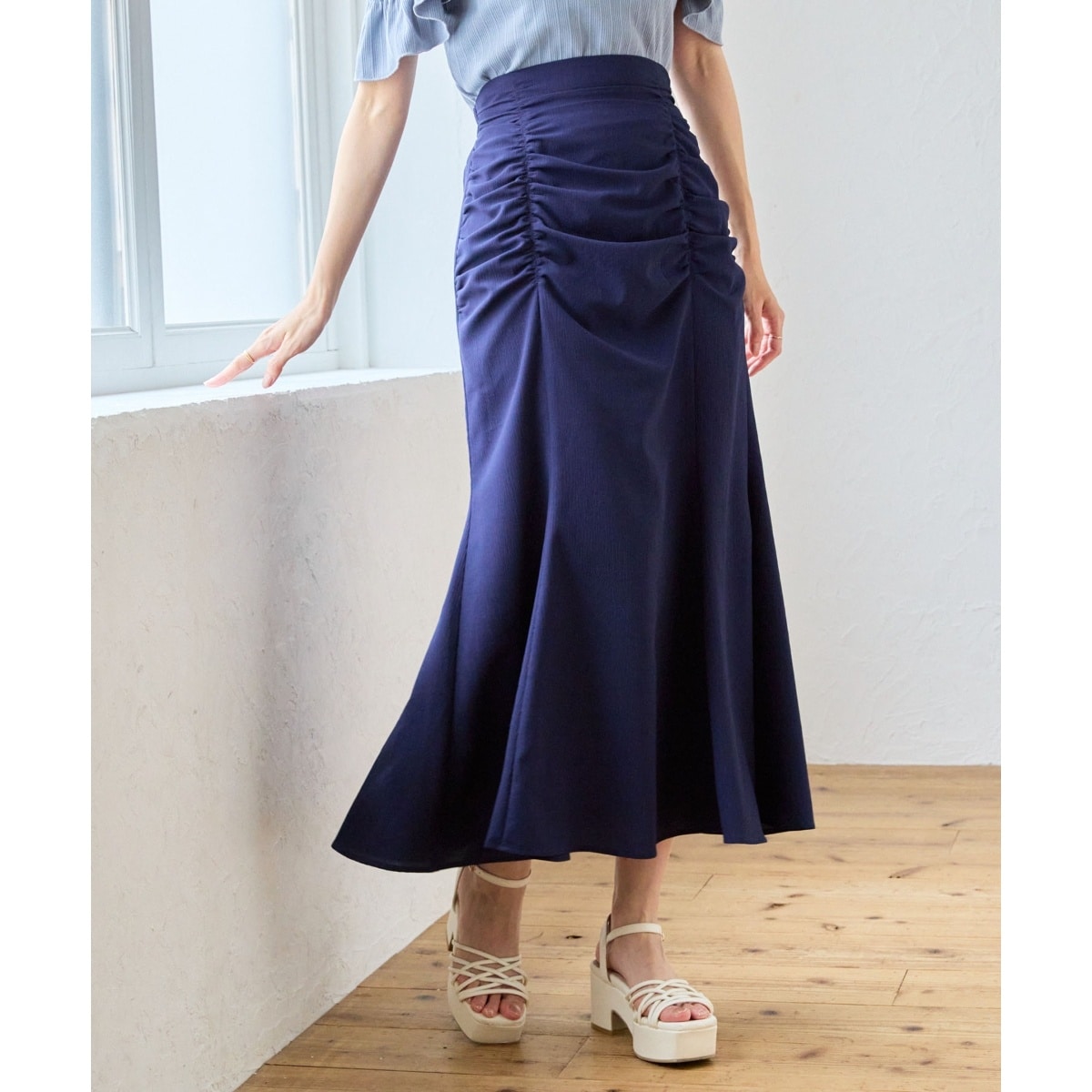 ギャザーマーメイドスカート