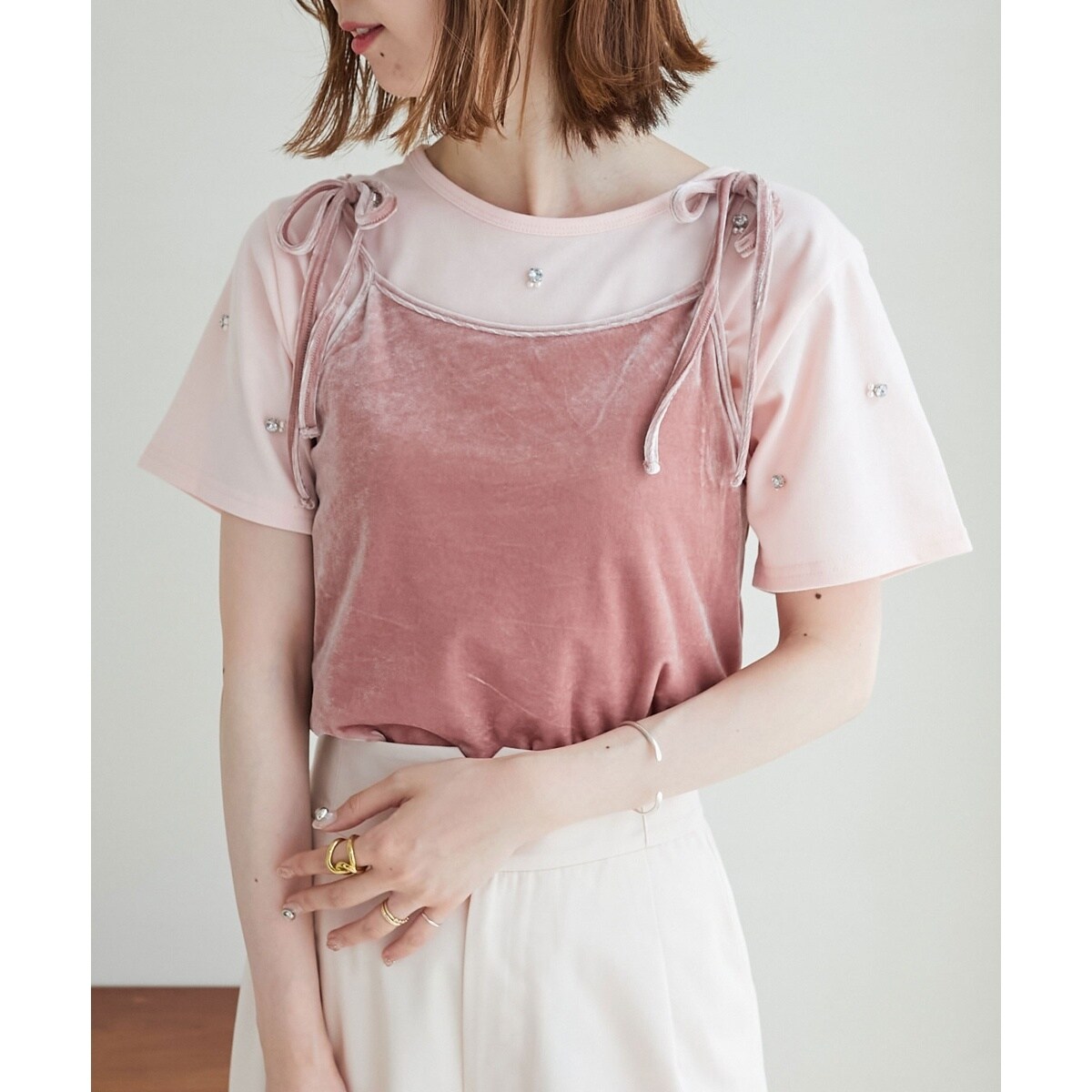 カップ付きベロアキャミソール | マジェスティックレゴン(MAJESTIC