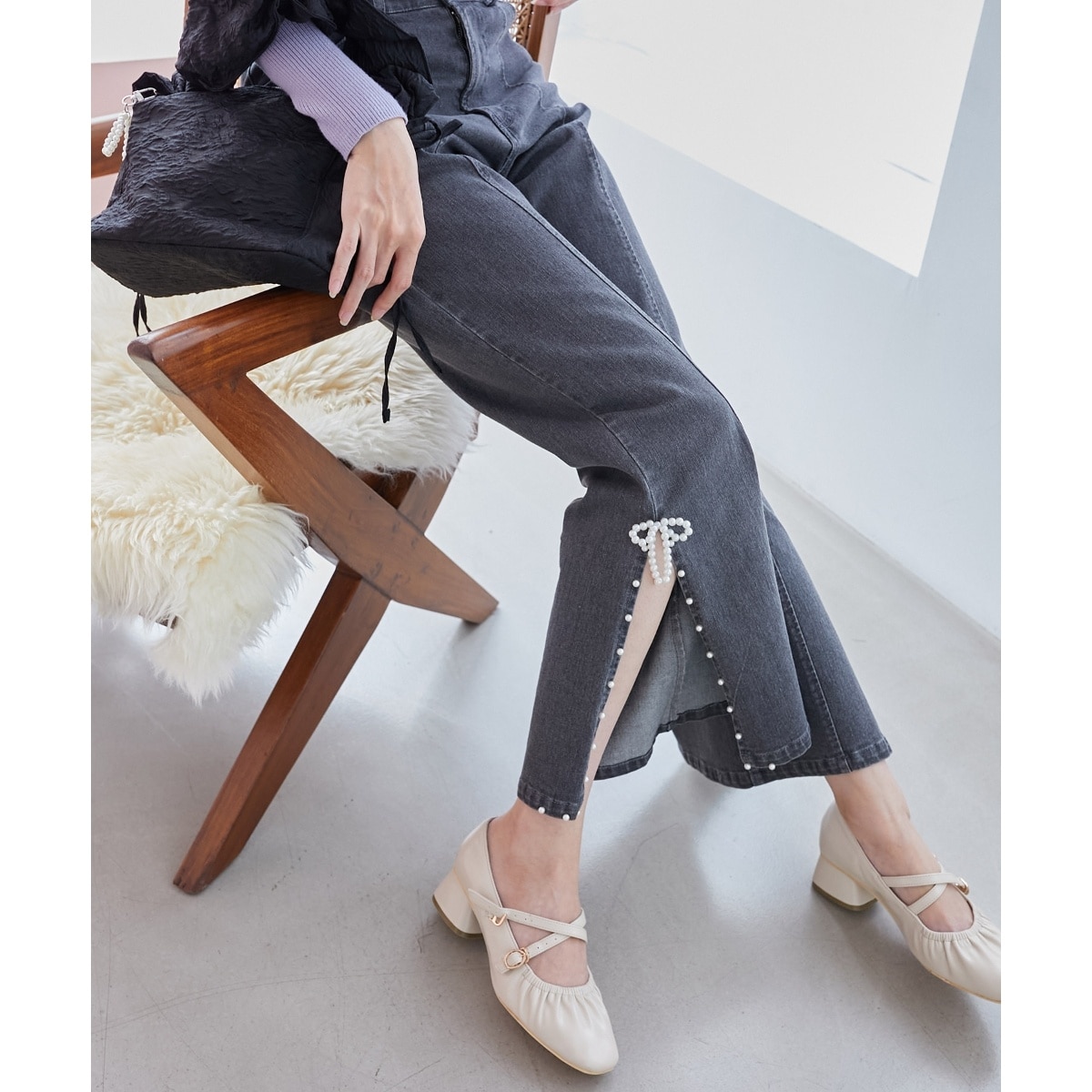 ❤️極美品 LAVIN en Bleuダブルクロスベーシックフレアパンツ 2WAYダブルクロスベーシックフレアパンツ | ランバン オン