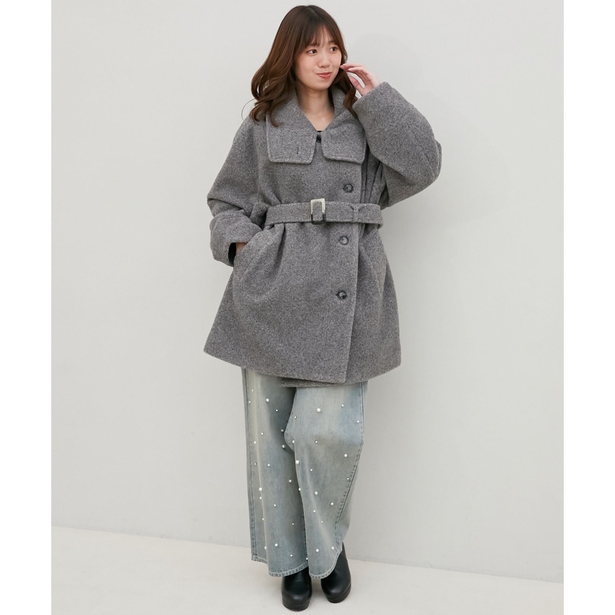 新品タグ付き★JILL STUART フェイクファー　デニムジャケット ２way JIIL STUART＊2way フェイクファーデニムジャケット