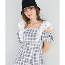 肩レースフリルワンピース