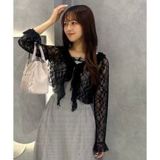 ◎フリルカラーリボンカーディガン