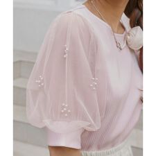パールチュールスリーブトップス | マジェスティックレゴン(MAJESTIC LEGON)