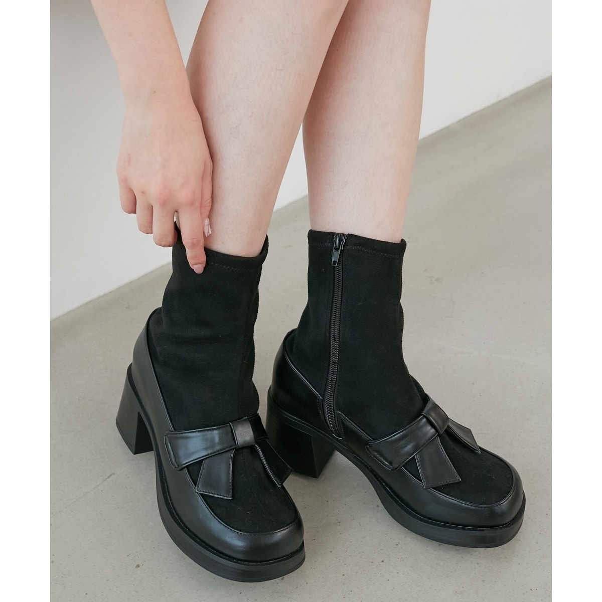 SLY スライ ブラック アンクルブーツ ポインテッドトゥ 2way SLY