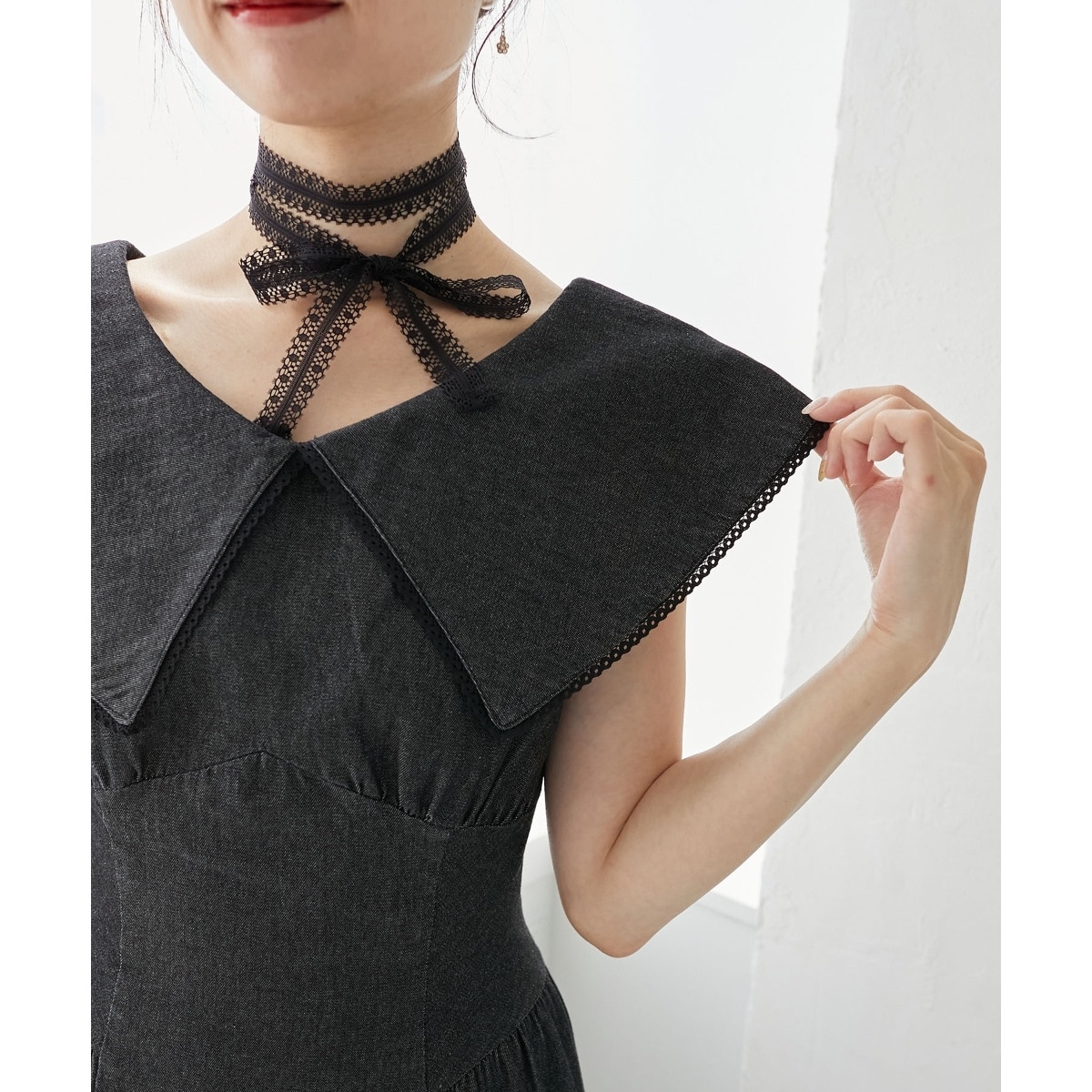 チョーカーセットビッグカラーワンピース