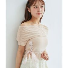 マジェスティックレゴン(MAJESTIC LEGON)のレースアップオフショルニット