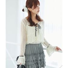 マジェスティックレゴン(MAJESTIC LEGON)のキャミセットレーシー長袖カーデ