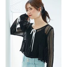 マジェスティックレゴン(MAJESTIC LEGON)のキャミセットレーシー長袖カーデ