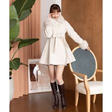 マルチwayフェイクファーカラーフレアコート