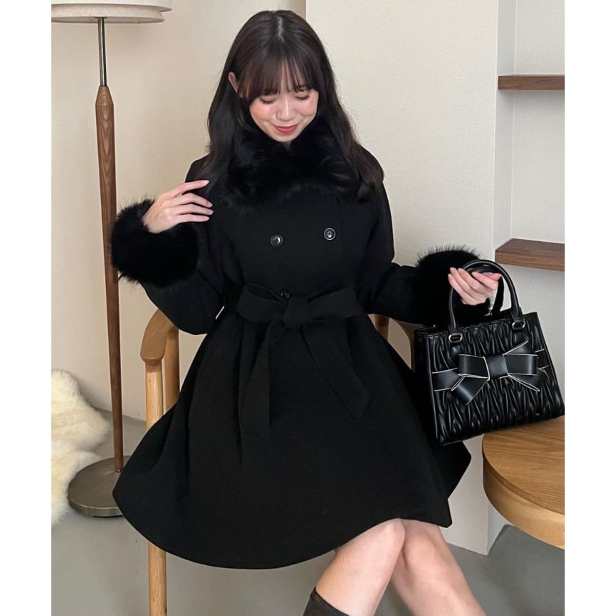 2WAY】スーペリアファインウールモッサ ノーカラーコート