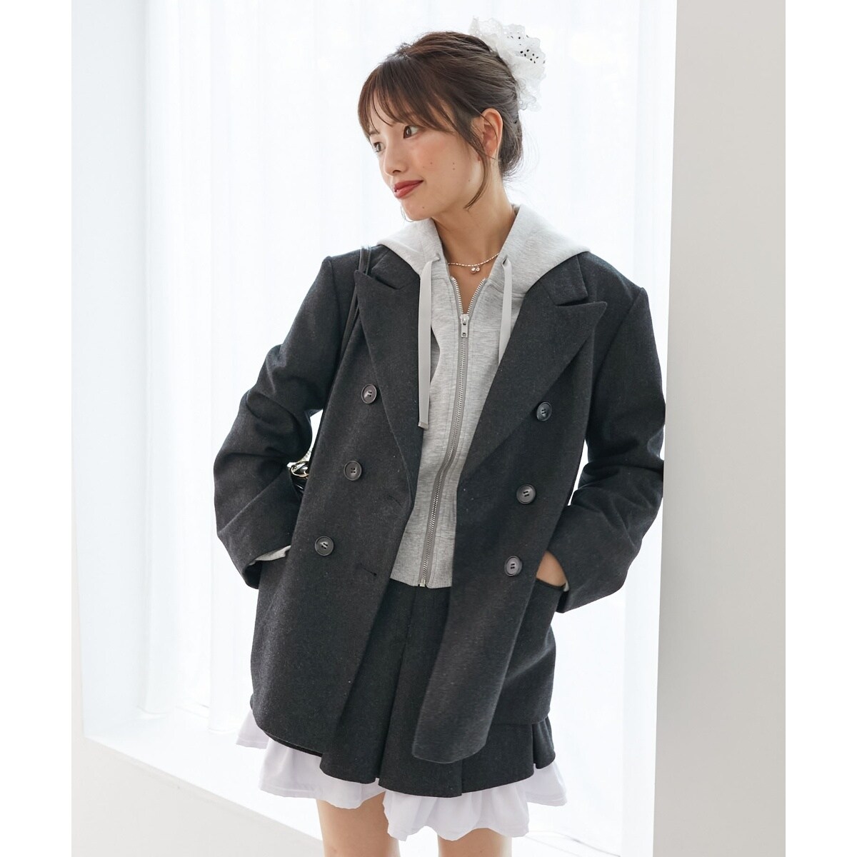 【新品】【2024SS】relume リネンレーヨンテーラードジャケット 紺 リネンレーヨンテーラードジャケット | ジャーナルスタンダード