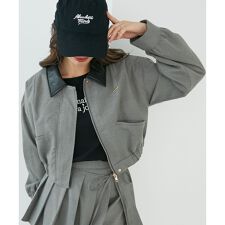 襟付きショートブルゾン