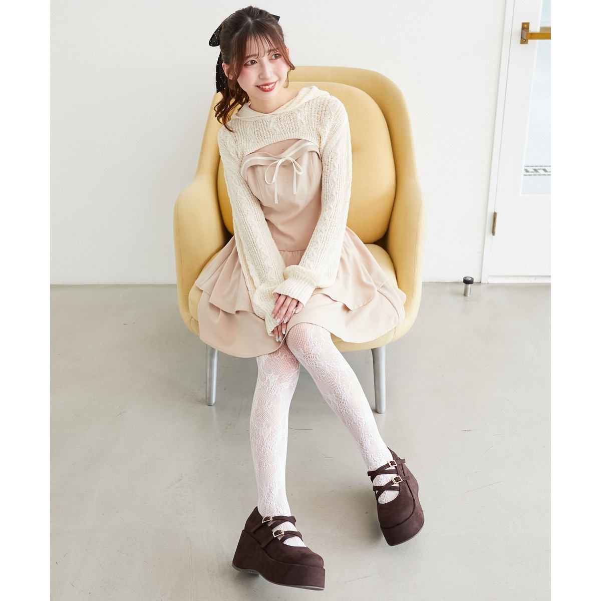 金釦ニットCD×マーメイドキャミワンピースSET | アルシーヴ