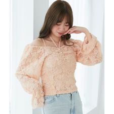 2wayフラワーレースブラウス
