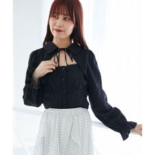 マジェスティックレゴン(MAJESTIC LEGON)のデコルテオープン長袖ブラウス