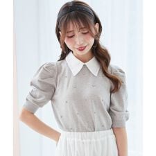 2way襟付きビジューニット