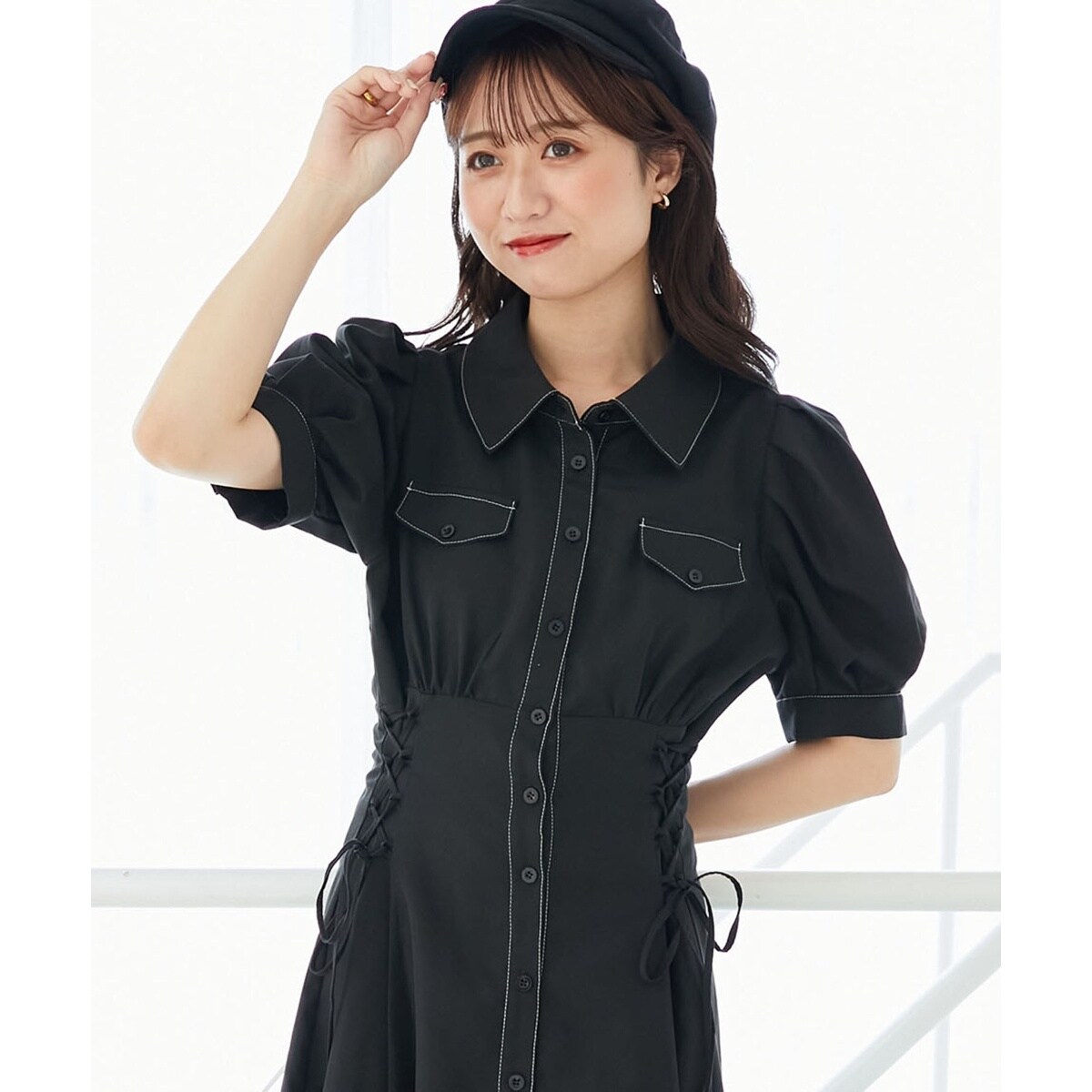 サイドレースアップシャツワンピース | マジェスティックレゴン