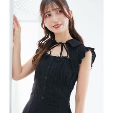 マジェスティックレゴン(MAJESTIC LEGON)のデコルテオープンノースリロングワンピ