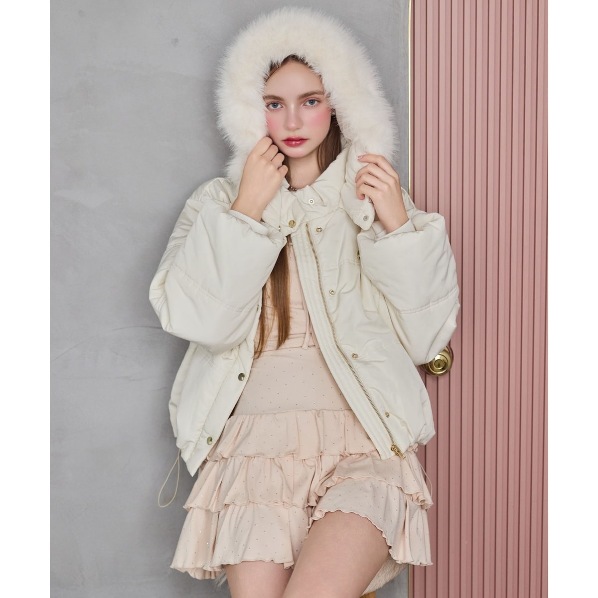 ∞2way中綿フードブルゾン