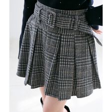 ベルト付きプリーツミニスカパン