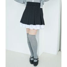 配色フリルプリーツスカート