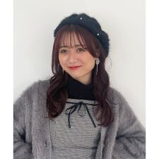 ふわふわパールベレー帽