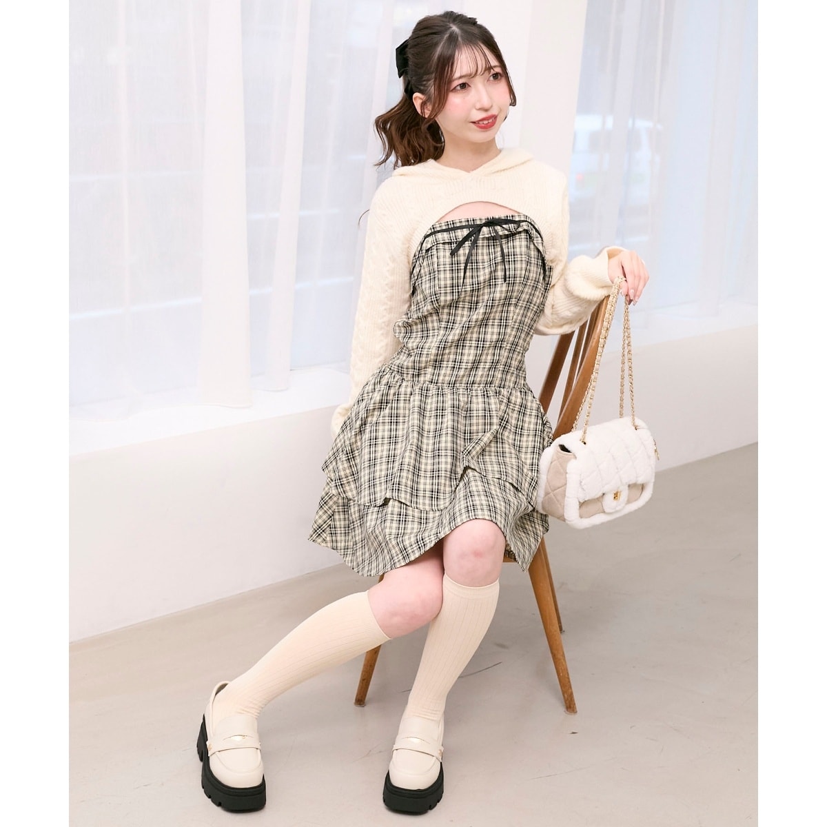 バイカラースリムジャージワンピース | ピンキー＆ダイアン