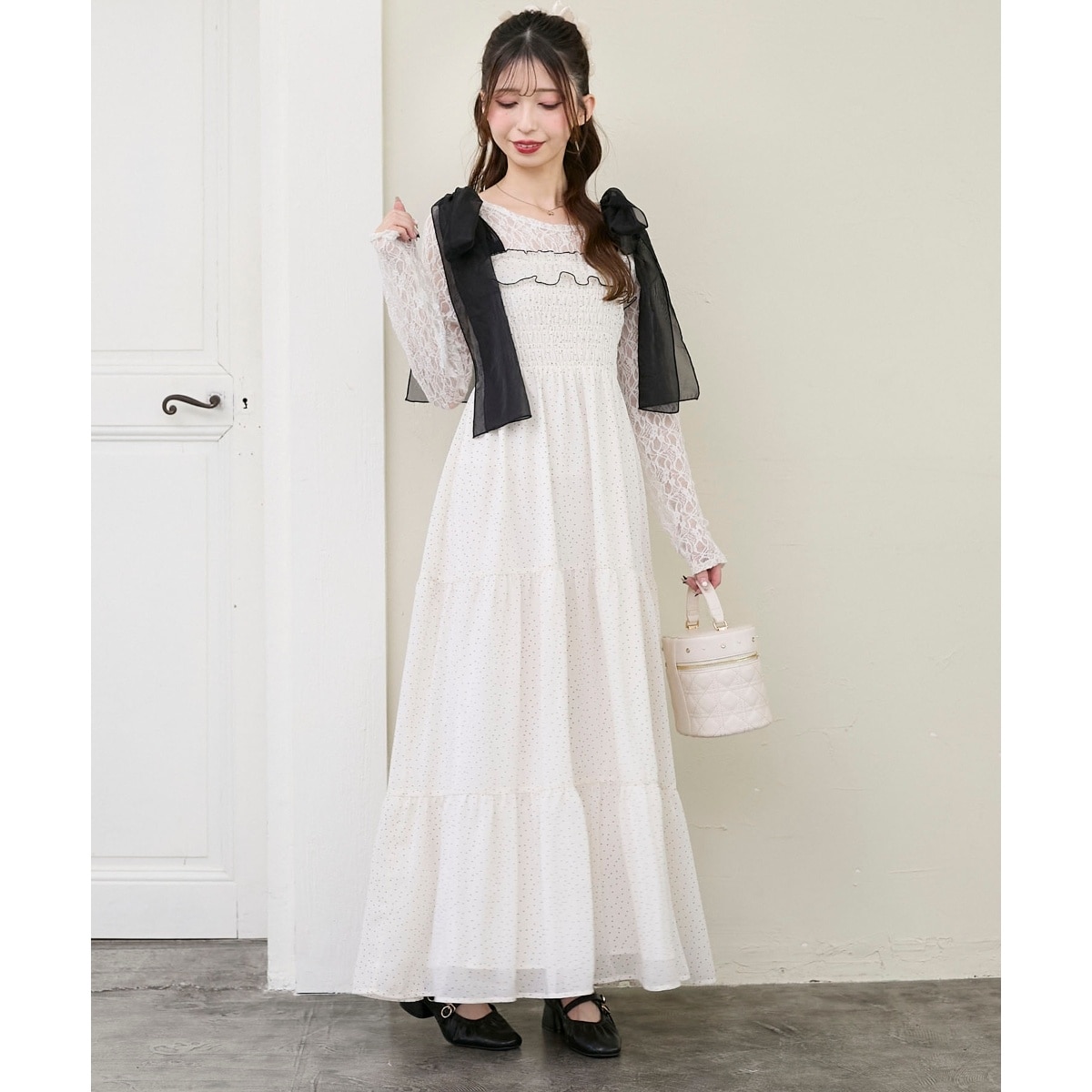 2wayショルダーリボンキャミワンピ | マジェスティックレゴン(MAJESTIC