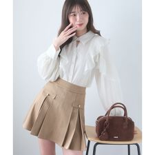 襟付きエアリーフリルブラウス